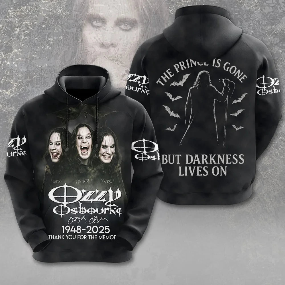Felpa con cappuccio con stampa 3D del gruppo rock Ozzy Osbourne, uomo e donna, alla moda, oversize, abbigliamento per adulti, cappotto per fan, felpa con cappuccio da uomo Y2k