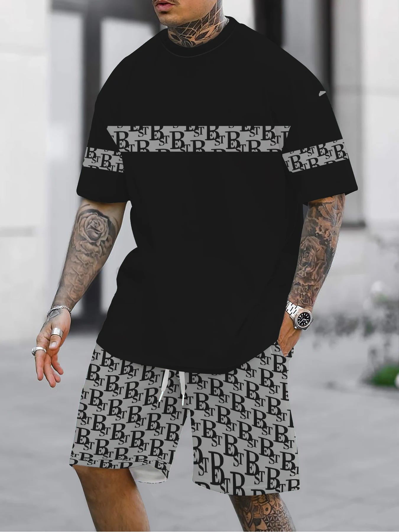 Completo da uomo estate 2025, maglietta a maniche corte e pantaloncini stampati in 3D, t-shirt casual estiva da uomo per tutti i giorni, moda casual da esterno