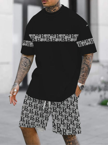 Completo da uomo estate 2025, maglietta a maniche corte e pantaloncini stampati in 3D, t-shirt casual estiva da uomo per tutti i giorni, moda casual da esterno