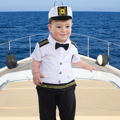 Costume da capitano per neonati, tutina da Halloween/Carnevale/Cosplay per bambini, abito da capitano/marinaio per bambini piccoli