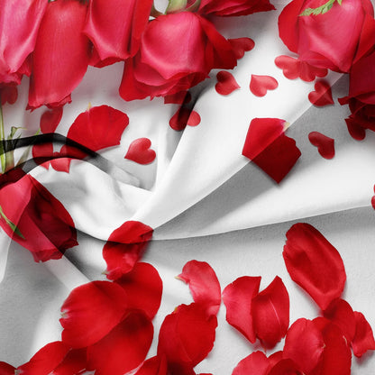 Set copripiumino da 3 pezzi con motivo romantico di rose e lettere a tema amore per San Valentino, adatto per camera da letto e camera degli ospiti.