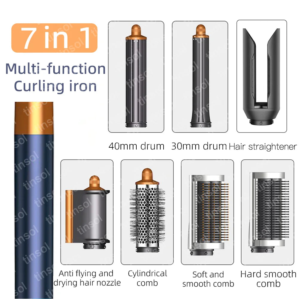 7-in-1 hair dryer set multi-function curling iron hair straightener hot air comb styling set for home salon-like effect
