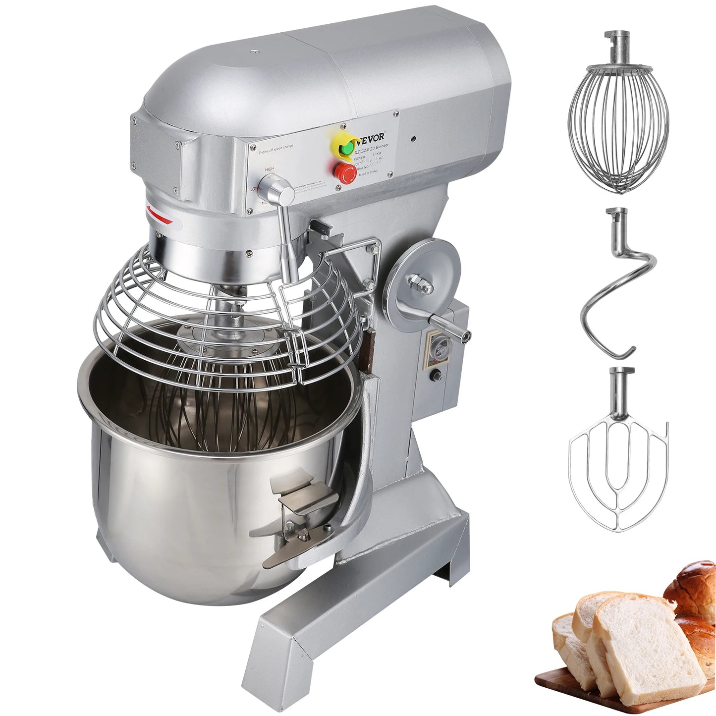 SucceBuy Impastatrice elettrica da 10-30 litri in acciaio inossidabile, frullatore professionale con frusta per uova e panna, robot da cucina, supporto per alimenti.