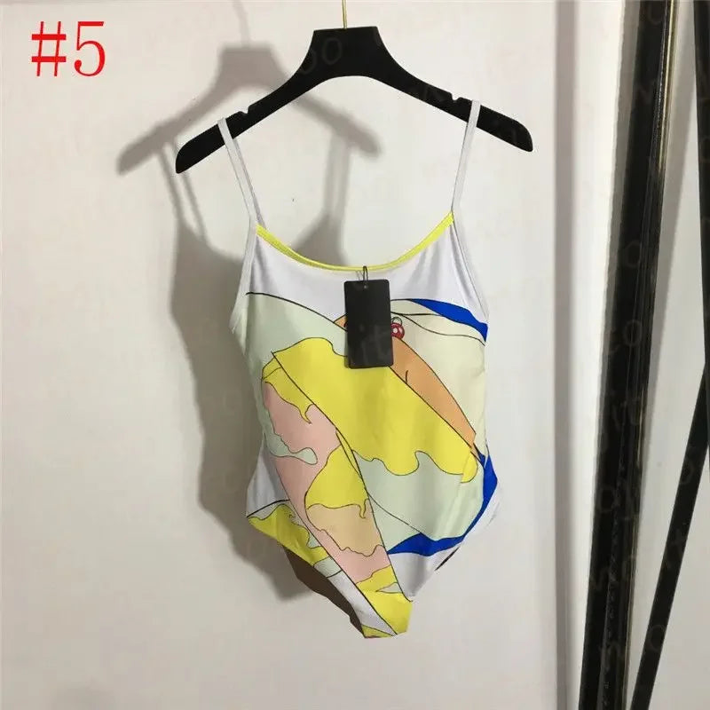 The 2025 high-waisted bikini letter print swimsuit is the latest V-neck swimsuit for women in summer