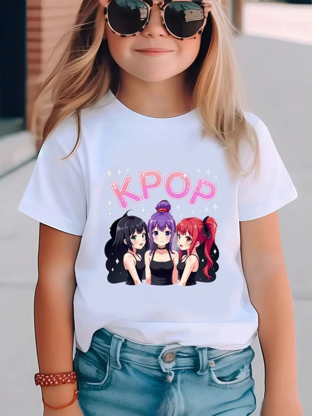 Magliette per bambini con stampa grafica di cartoni animati Kpop, regalo divertente per i fan, magliette Harajuku, top estivi a maniche corte, abbigliamento per bambini