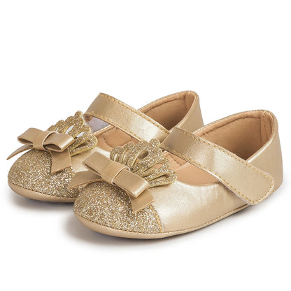 Scarpe da bambina KIDSUN con grazioso fiocco, scarpe da principessa con suola morbida in gomma antiscivolo, scarpe da culla per neonata, modello Mary Jane