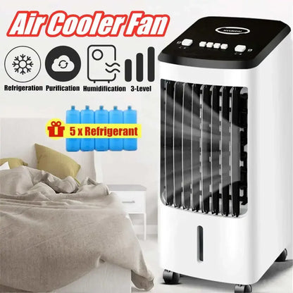 Condizionatore d'aria portatile da 70 W con ventilatore, umidificatore e funzione di raffreddamento, alimentazione 220 V, con timer e funzione di raffreddamento + regalo.