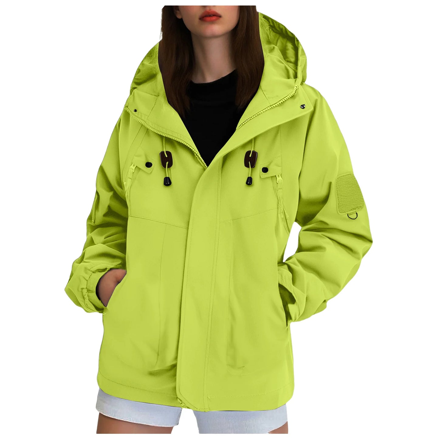 Giacca softshell impermeabile da donna, per escursionismo, campeggio, arrampicata, trekking, giacca con cappuccio, giacca a vento, casual, sportiva, impermeabile