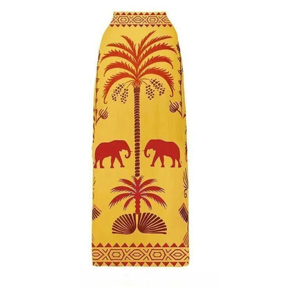 Sexy Bird Print Mesh High Waist Bikini 3 Pieces Sets Women Fashion Hollow Out One Pieces Swimwear 2024 New Beach Sarong Monokini
