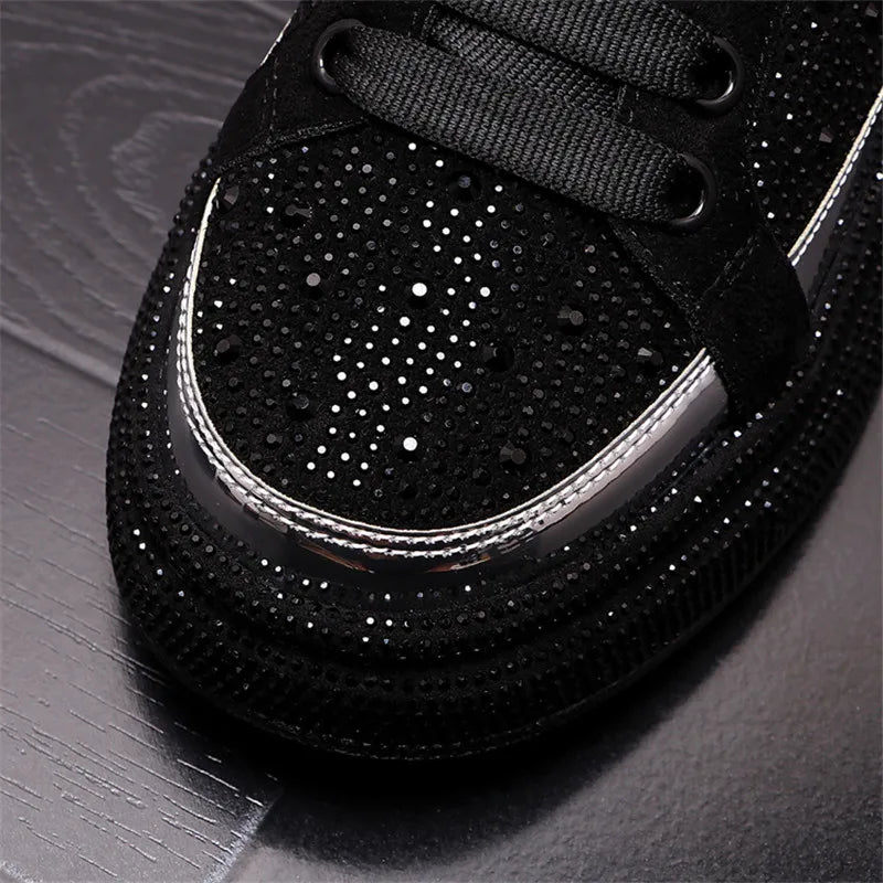 Sneakers di lusso con strass per uomo, scarpe casual con plateau stile punk hip hop, scarpe da ginnastica chaussure homme luxe marque A6