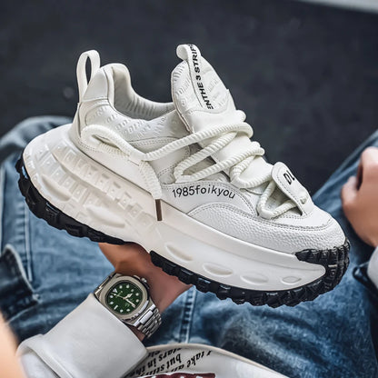 Nuove scarpe casual da uomo primavera autunno, scarpe sportive antiscivolo resistenti all'usura con suola spessa e tomaia in mesh traspirante.