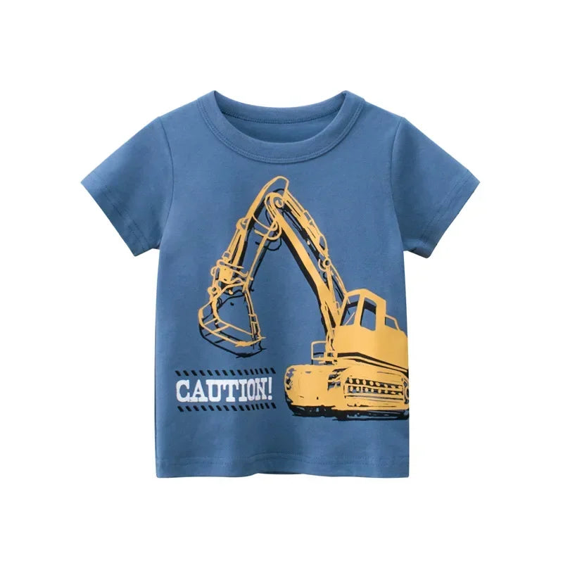 2 3 4 5 7 9 anni Maglietta estiva a maniche corte per bambini in cotone con cartoni animati per bambini piccoli Abbigliamento per bambini