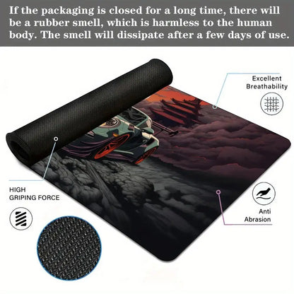 Ukiyo-e style sports cars and fantastical landscape large Mouse Pad Desk Mat pc accessories Gaming pad office rug Mouse carpet