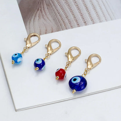 Set di 3 portachiavi Lucky Eye Turkish Evil Eye in lega, portachiavi rotondo Fatima, portachiavi per borsa e auto, pulsaras bijoux צמידים