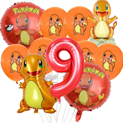 Palloncino Pikachu Pokemon per feste di compleanno da 1 a 9 anni, decorazione per feste a tema Pokemon e Squirtle, palloncino in alluminio per baby shower, bomboniere a tema Pikachu.