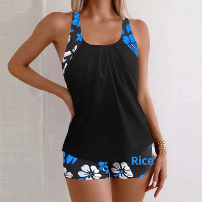 Set bikini nero slim fit, offerta imperdibile della stagione, nuovo stile, tankini da donna, pantaloni piatti con bordo incrociato, spacco sensuale