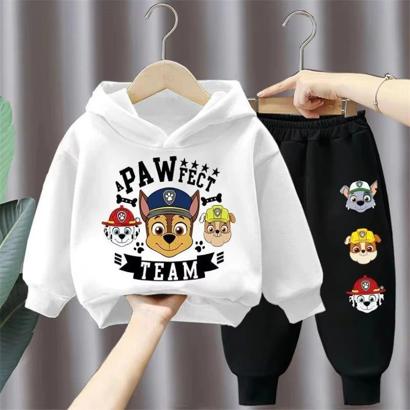Completo autunnale per bambini PAW Patrol: maglione a maniche lunghe e pantaloni lunghi, tuta due pezzi per bambini, tuta leggera.