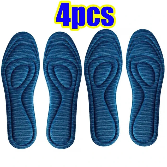 4 solette ortopediche in memory foam per scarpe da uomo e da donna, nano antibatteriche, deodoranti, assorbenti del sudore, ammortizzanti per la corsa.