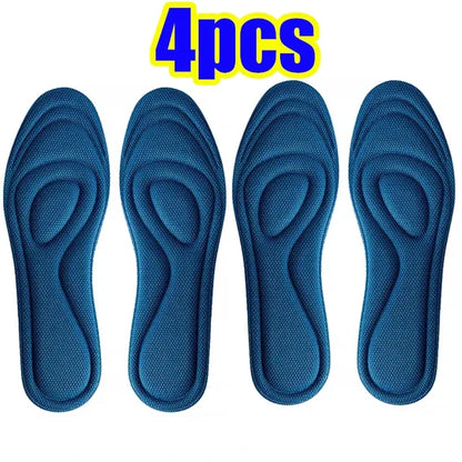 4 solette ortopediche in memory foam per scarpe da uomo e da donna, nano antibatteriche, deodoranti, assorbenti del sudore, ammortizzanti per la corsa.