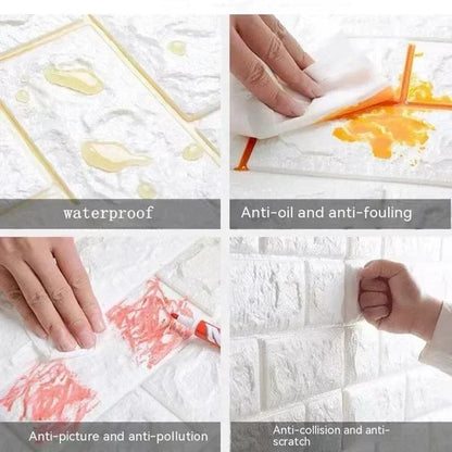70CMx5M 3D Self Adhesive Waterproof Wall Sticker DIY Peel and Stick Wallpaper for Living Room Kitchen Wall Art Home Decoration