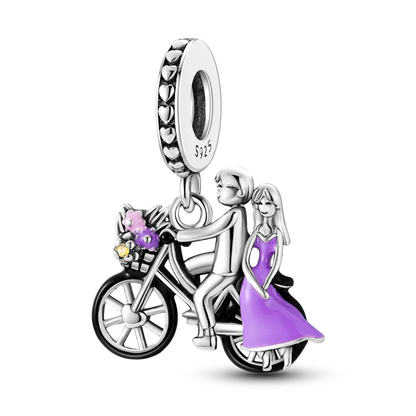 Anello romantico in argento sterling 925 con rosa, ideale per coppie, perfetto come proposta di matrimonio o per San Valentino. Ciondoli e perline adatti a collane e bracciali, perfetti per creare gioielli fai da te e regali.