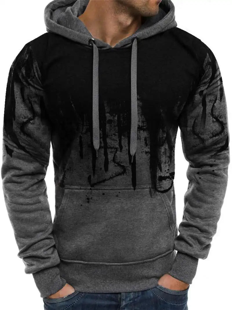 Tute sportive da uomo di tendenza autunno/inverno, felpa con cappuccio mimetica + pantaloni, set di 2 pezzi, abbigliamento sportivo con stampa 3D, tute da jogging.