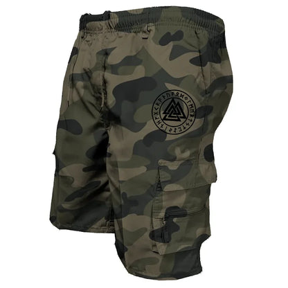 Pantaloncini tattici da uomo Delta Core Cargos con simbolo geometrico, tessuto elasticizzato in quattro direzioni, tasca di sicurezza nascosta, elastico in vita per palestra e fitness.