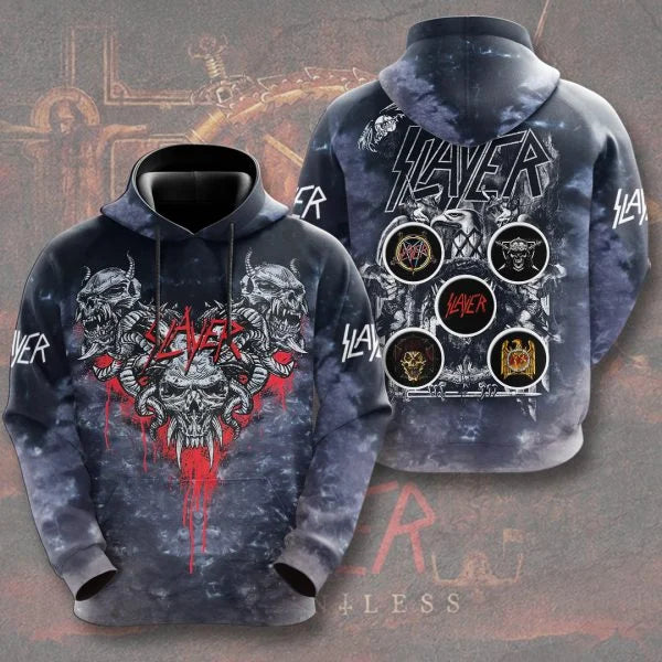 Felpe da uomo alla moda, felpe rock band Slayer, felpe con stampa 3D, uomo e donna, felpa hip hop, pullover oversize streetwear, felpa Y2k