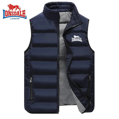 Gilet da uomo di alta qualità con ricami, caldo, di marca, per autunno e inverno, giacca antivento senza maniche per attività all'aperto.