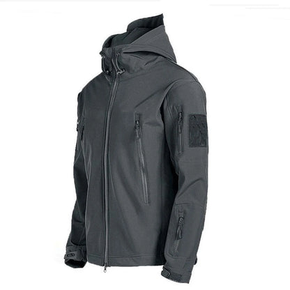 Completo da trekking impermeabile da uomo, giacca militare Sharkskin, cappotto da campeggio, pantaloni tattici, pantaloni caldi in pile da pesca, inverno