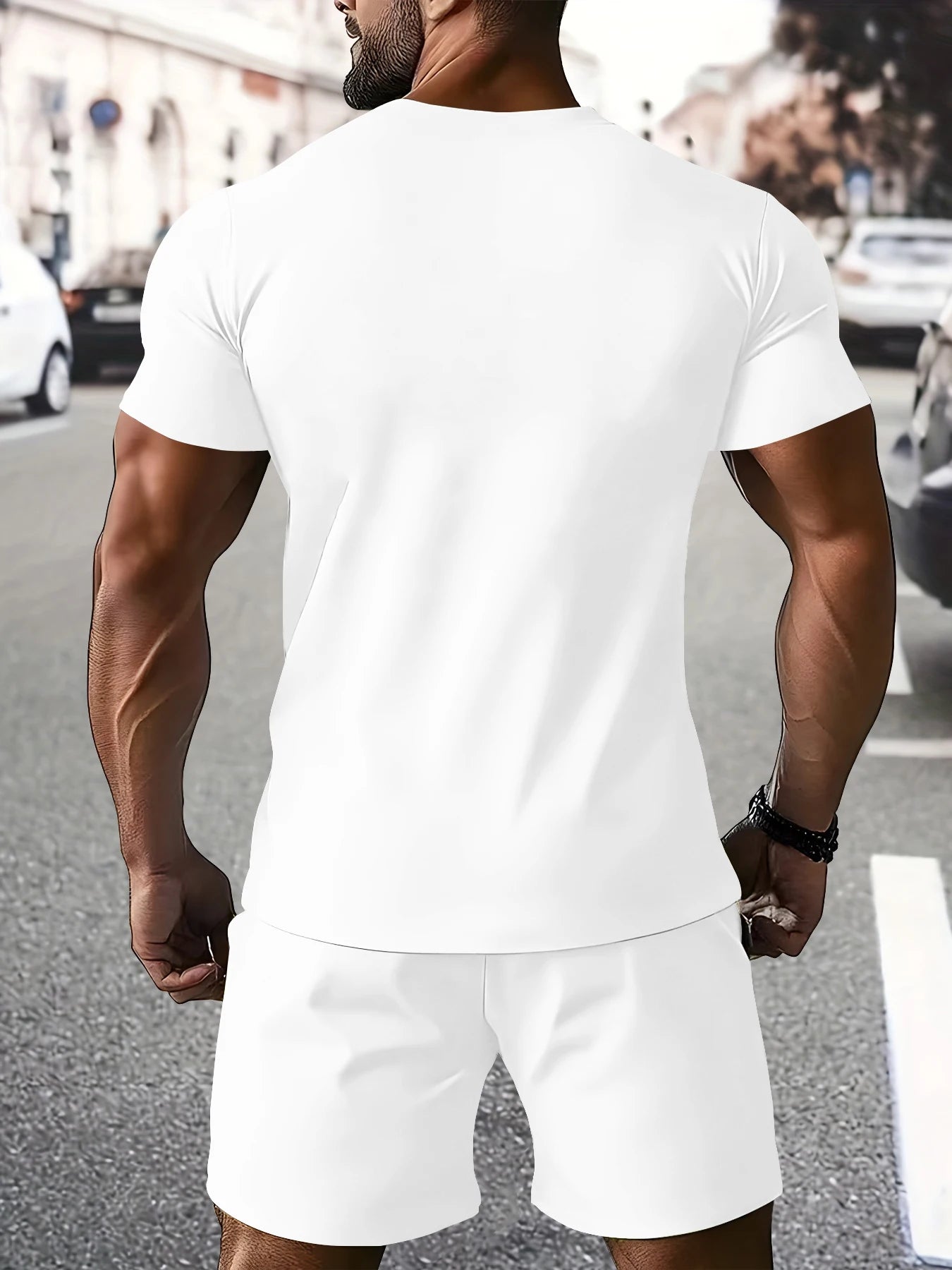 Boys' Everyday Versatile Outfit: White Basketball Print T-Shirt and Shorts, Comfortable Two-Piece Set for Going Out