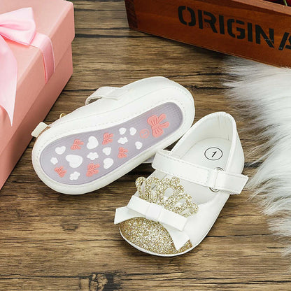 Scarpe da bambina KIDSUN con grazioso fiocco, scarpe da principessa con suola morbida in gomma antiscivolo, scarpe da culla per neonata, modello Mary Jane