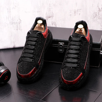 Sneakers di lusso con strass per uomo, scarpe casual con plateau stile punk hip hop, scarpe da ginnastica chaussure homme luxe marque A6