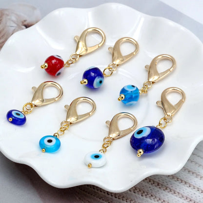 Set di 3 portachiavi Lucky Eye Turkish Evil Eye in lega, portachiavi rotondo Fatima, portachiavi per borsa e auto, pulsaras bijoux צמידים