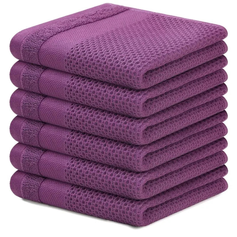 Homaxy Kitchen Cotton Towels Honeycomb Breathable 100% Cotton Dish Cloths Reusable Absorbent Household Washable Cleaning Cloths