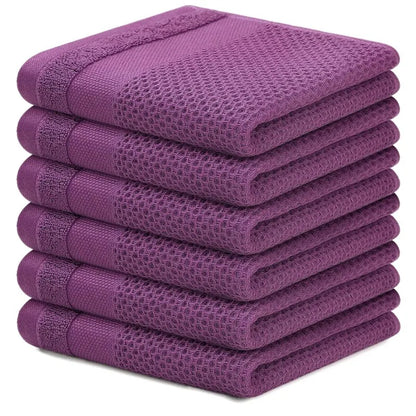 Homaxy Kitchen Cotton Towels Honeycomb Breathable 100% Cotton Dish Cloths Reusable Absorbent Household Washable Cleaning Cloths