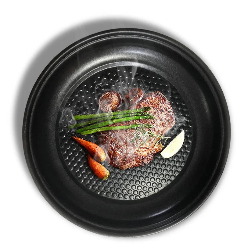 Padella elettrica multicooker 220V per uso domestico, barbecue, frittura di pesce, bistecca, padella antiaderente, macchina per cucinare