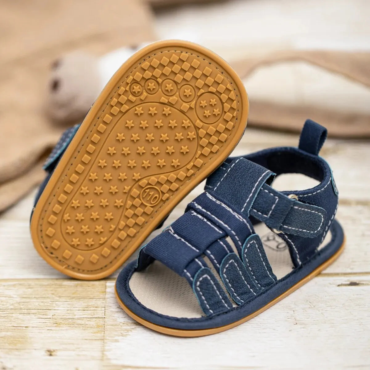 Scarpe estive per neonati Meckior, sandali per bambini e bambine con suola in gomma antiscivolo, primi passi per neonati, sandali casual da giardino per bambini.
