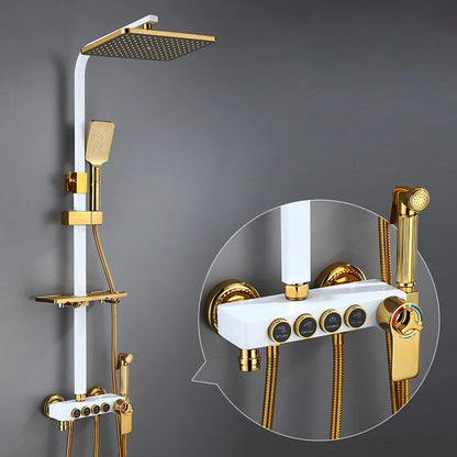 Piano Digital Display Thermostatic Bathroom Shower Set Hot Cold Brass Bathroom Faucets Accessories Digital Piano Shower System
