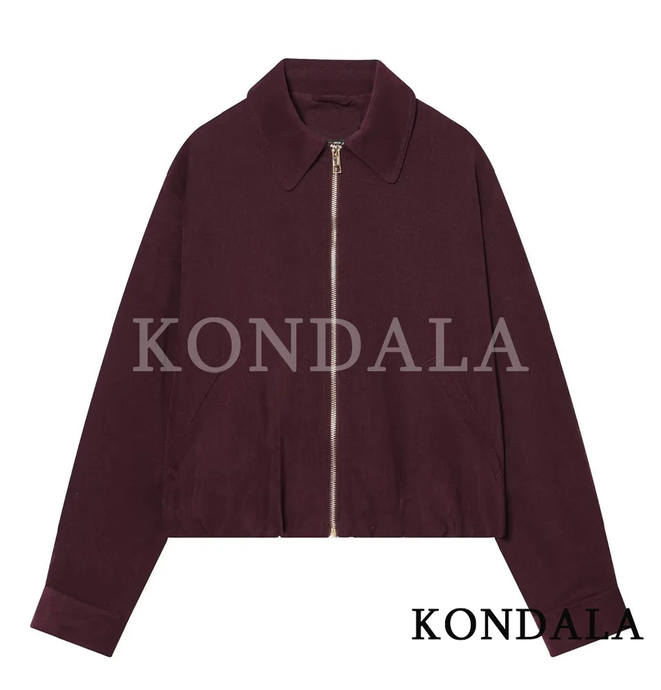 KONDALA Set di pantaloni casual alla moda da donna, eleganti, stile High Street, con risvolto largo, giacca con cerniera, pantaloni con coulisse, set per le vacanze primaverili 2026