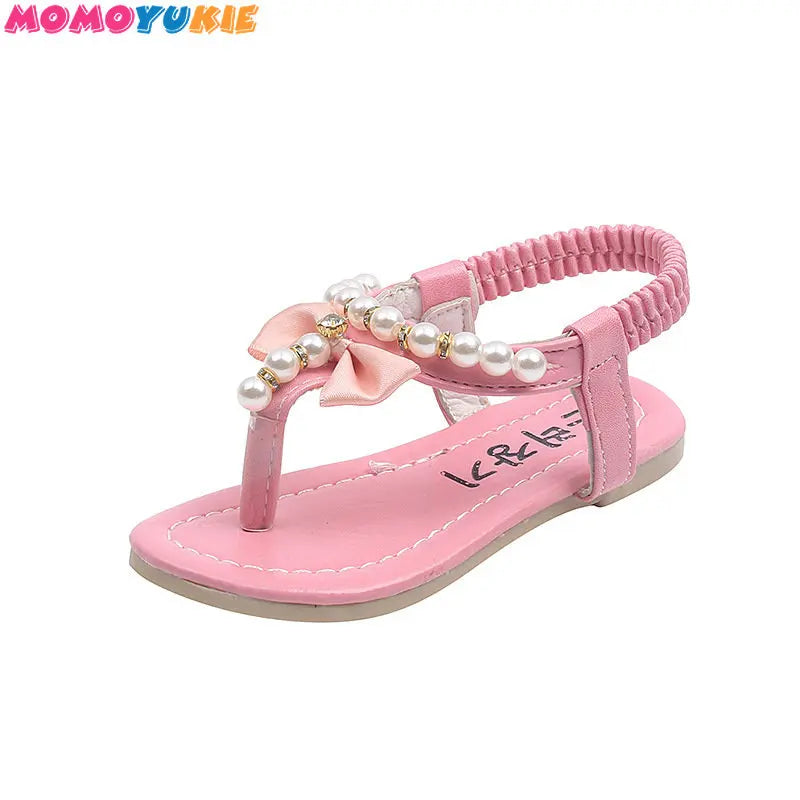 Scarpe estive da bambina, ballerine con perline, scarpe da principessa, scarpe da ballo per neonati, sandali per bambini, scarpe da matrimonio per bambini, rosa