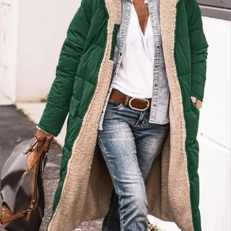 Hot Sale Of The Season Pure Color Hooded Long Sleeve Double-Sided Wear Slimming Personality Open Cardigan Cotton Jacket Women's