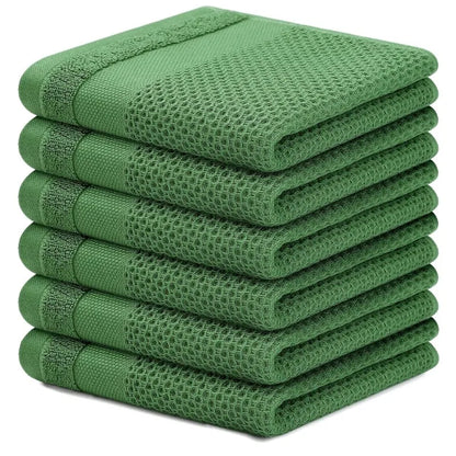 Homaxy Kitchen Cotton Towels Honeycomb Breathable 100% Cotton Dish Cloths Reusable Absorbent Household Washable Cleaning Cloths