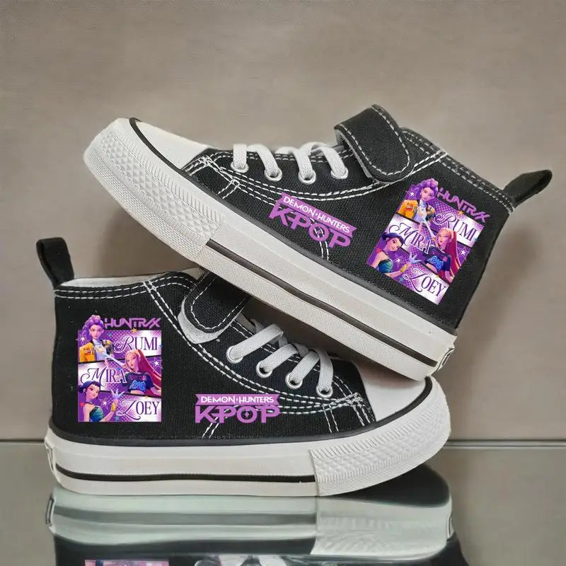 Nuove scarpe da ginnastica alte Kpop Demon Hunter per bambine, scarpe sportive casual da corsa e da tennis.