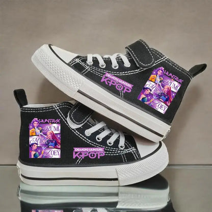 Nuove scarpe da ginnastica alte Kpop Demon Hunter per bambine, scarpe sportive casual da corsa e da tennis.