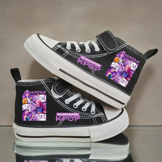 Nuove scarpe da ginnastica alte Kpop Demon Hunter per bambine, scarpe sportive casual da corsa e da tennis.