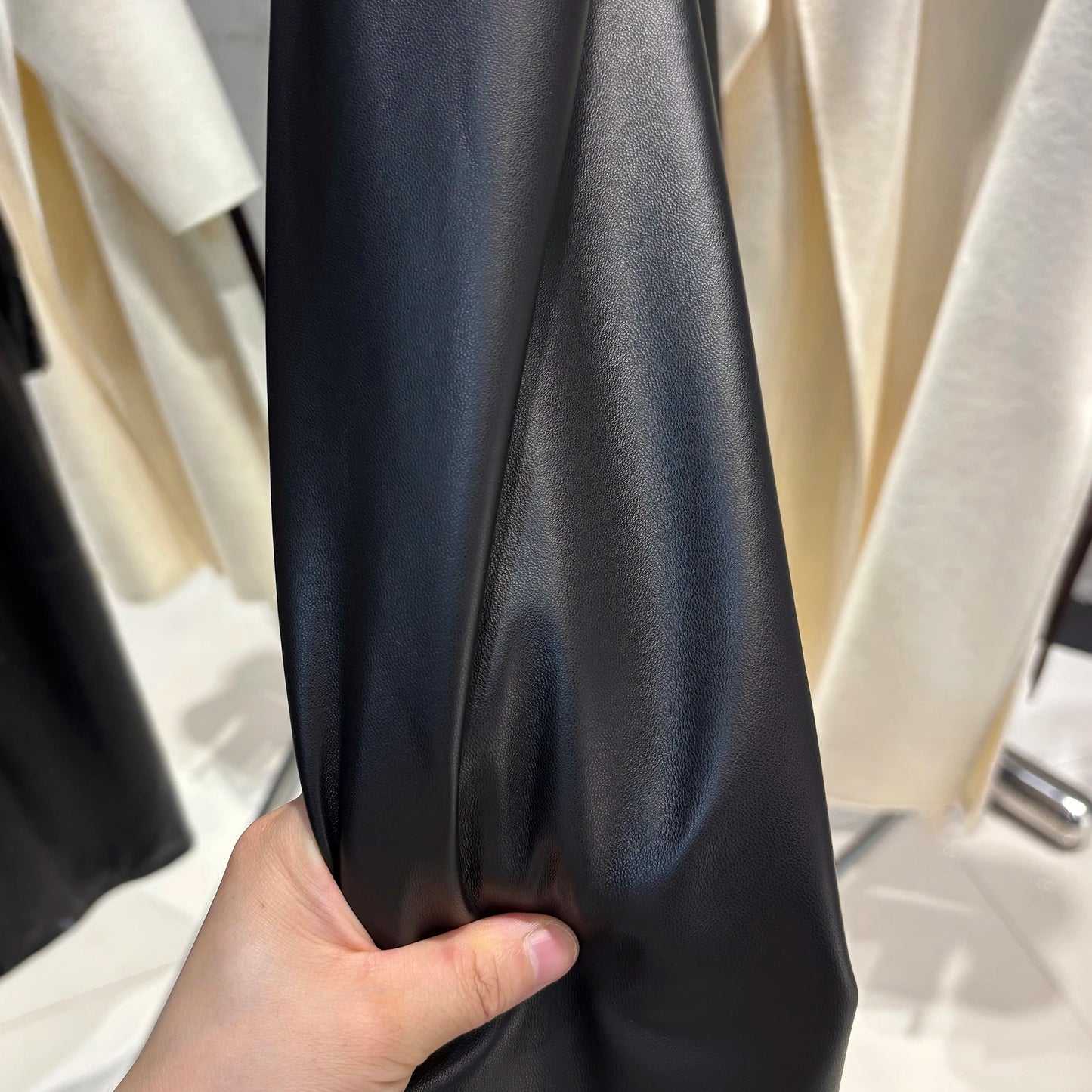 YOLOAgain A-Line Real Leather Skirt Women Black Asymmetrical Mini Skirt Ladies Streetwear