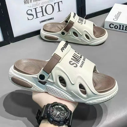 Ciabatte da uomo in offerta, sandali da uomo con suola morbida in EVA, scarpe da spiaggia antiscivolo per esterni, infradito leggere alla moda, scarpe con plateau da uomo