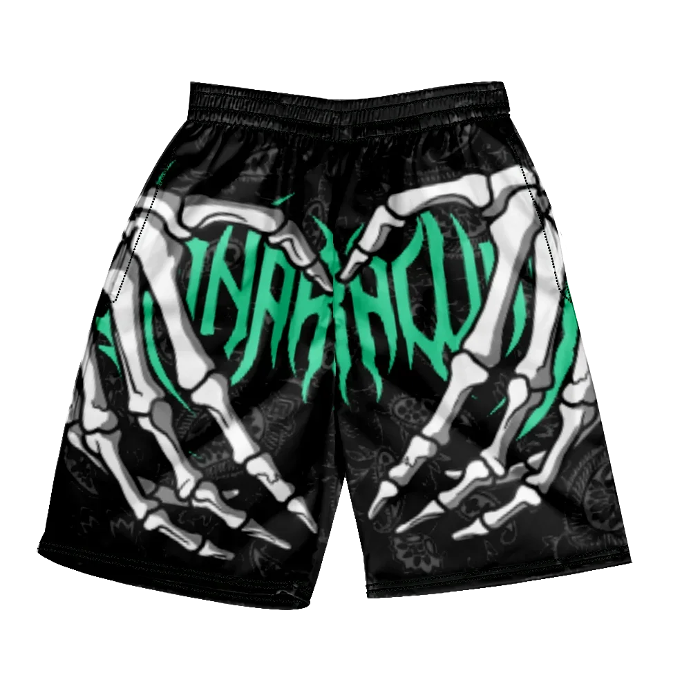Pantaloncini da spiaggia classici estivi 2024 con teschio, nuovi modelli alla moda con stampa di mano scheletrica, pantaloncini da palestra per uomo e donna, ad asciugatura rapida, pantaloncini da ghiaccio.
