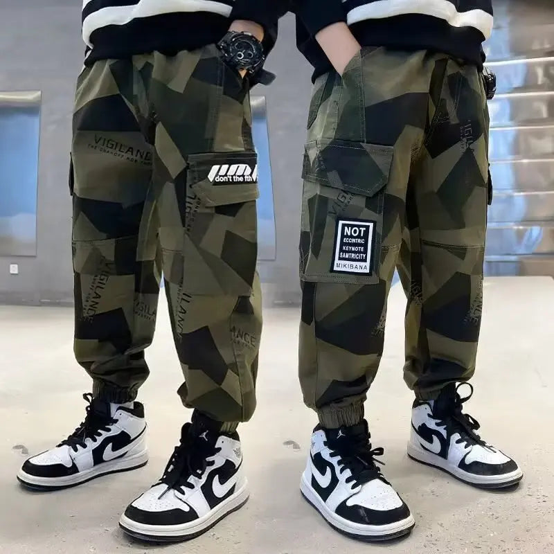 Nuovi pantaloni per bambini primavera autunno, abbigliamento per bambini, pantaloni mimetici per bambini, pantaloni lunghi in cotone per bambini, pantaloni militari per bambini